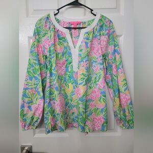 Lilly Pulitzer v-neck long sleeve relaxed tunic